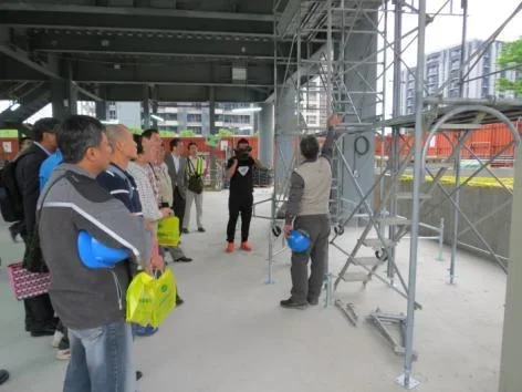 圖片說明：CNS 4750鋼管施工架展示。