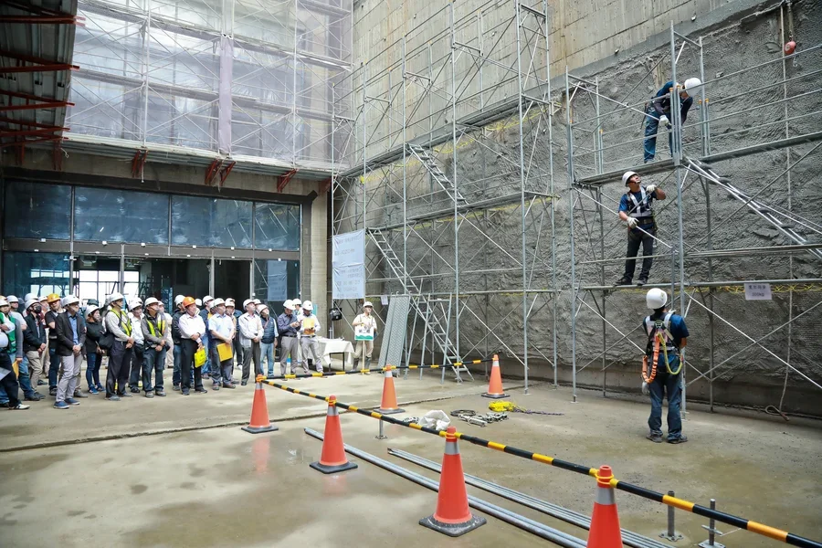 圖片說明：框式施工架組拆作業示範演練(瑞樺企業)。