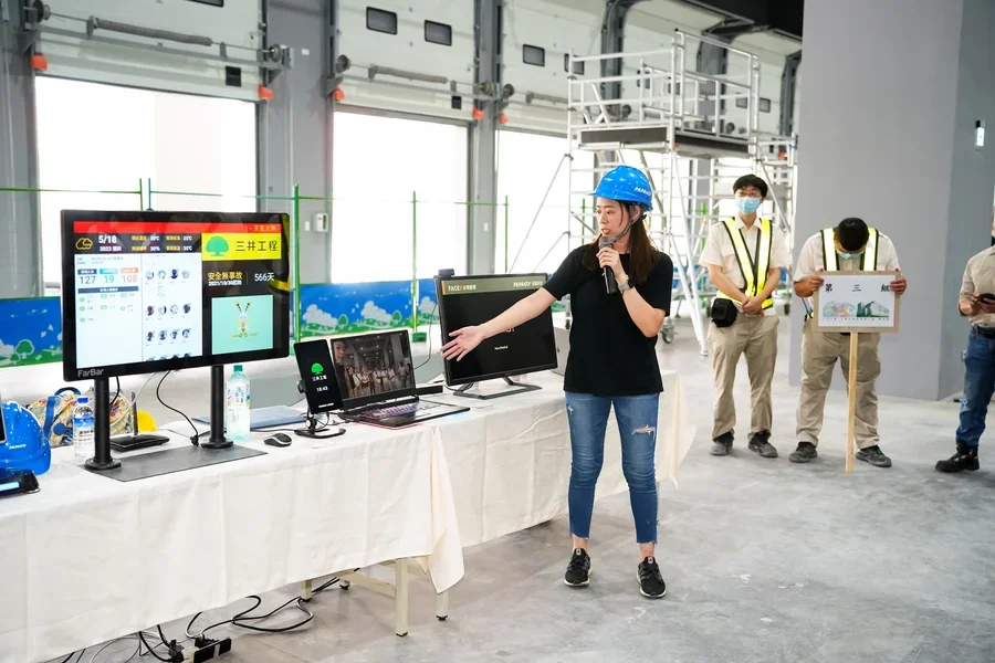 圖片說明：工地人臉辨識管制含偵測個人防護具。