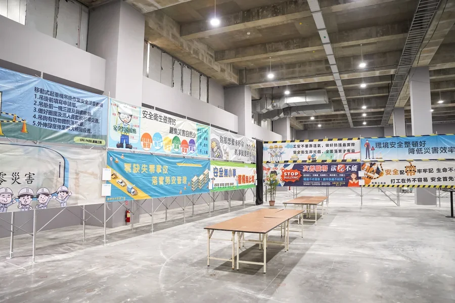 圖片說明：安衛帆布競賽展示區。