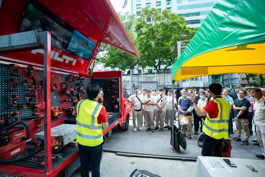 圖片說明：無線、無塵、無火花作業(喜利得)。